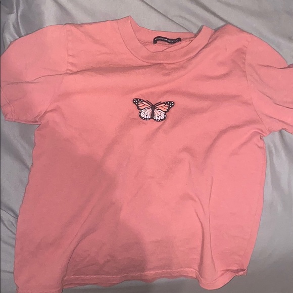 Brandy Melville Tops - pink brandy butterfly shirt